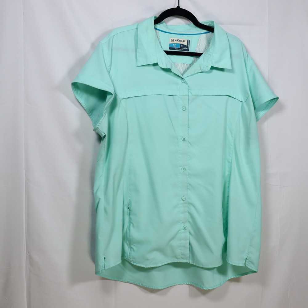 Magellan Outdoors Fish Gear 3X Aqua Women Gorpcore Hiking Top